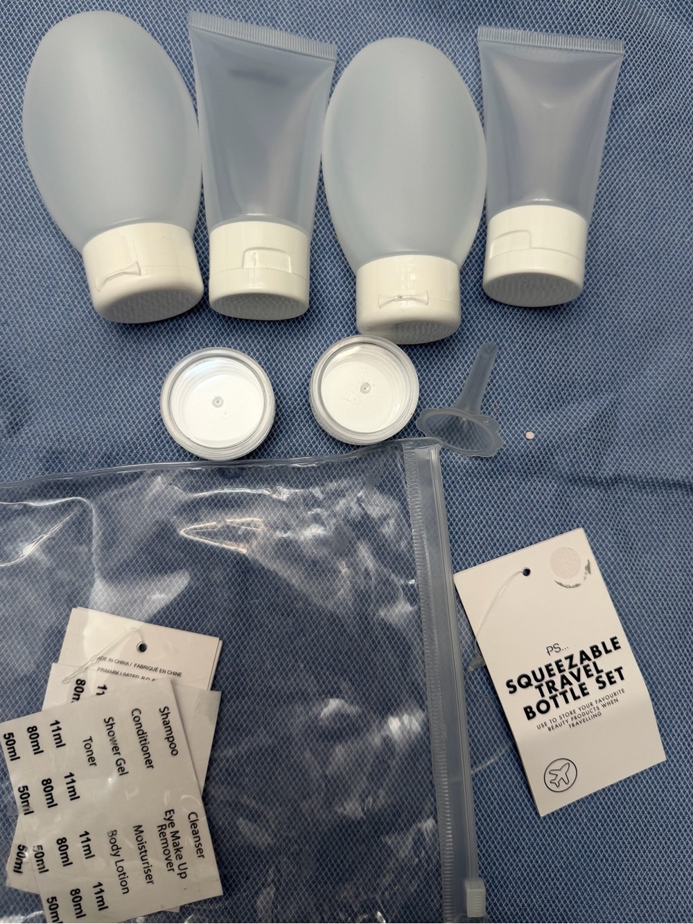 Travel Squeeze Bottles Set - Frosted Light Gray